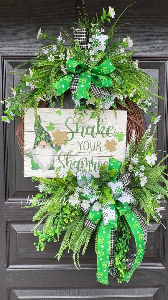 St.Patrick’s Day Wreath, Lucky Irish Wreath, Clover Wreaths,