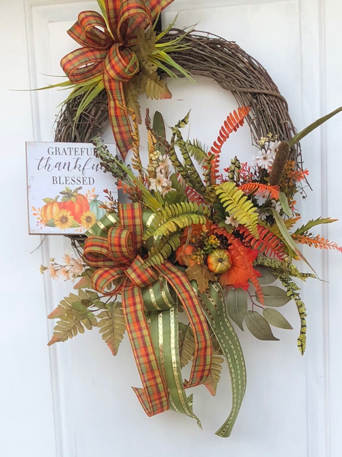 Fall Wreath Fall Front Door Wreath Sunflower Wreath Grapevine Wreath