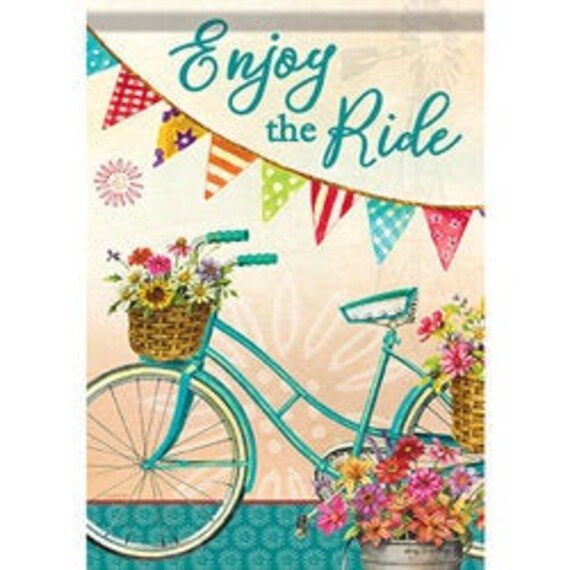 Last one! Bicycle Garden Flag, Spring Flag, Summer Flag, Double Sided Flag