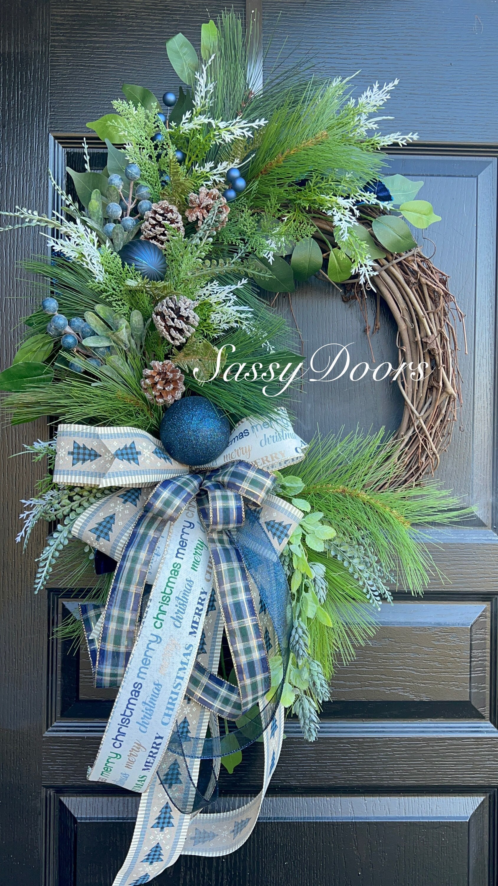 Blue on sale christmas wreath