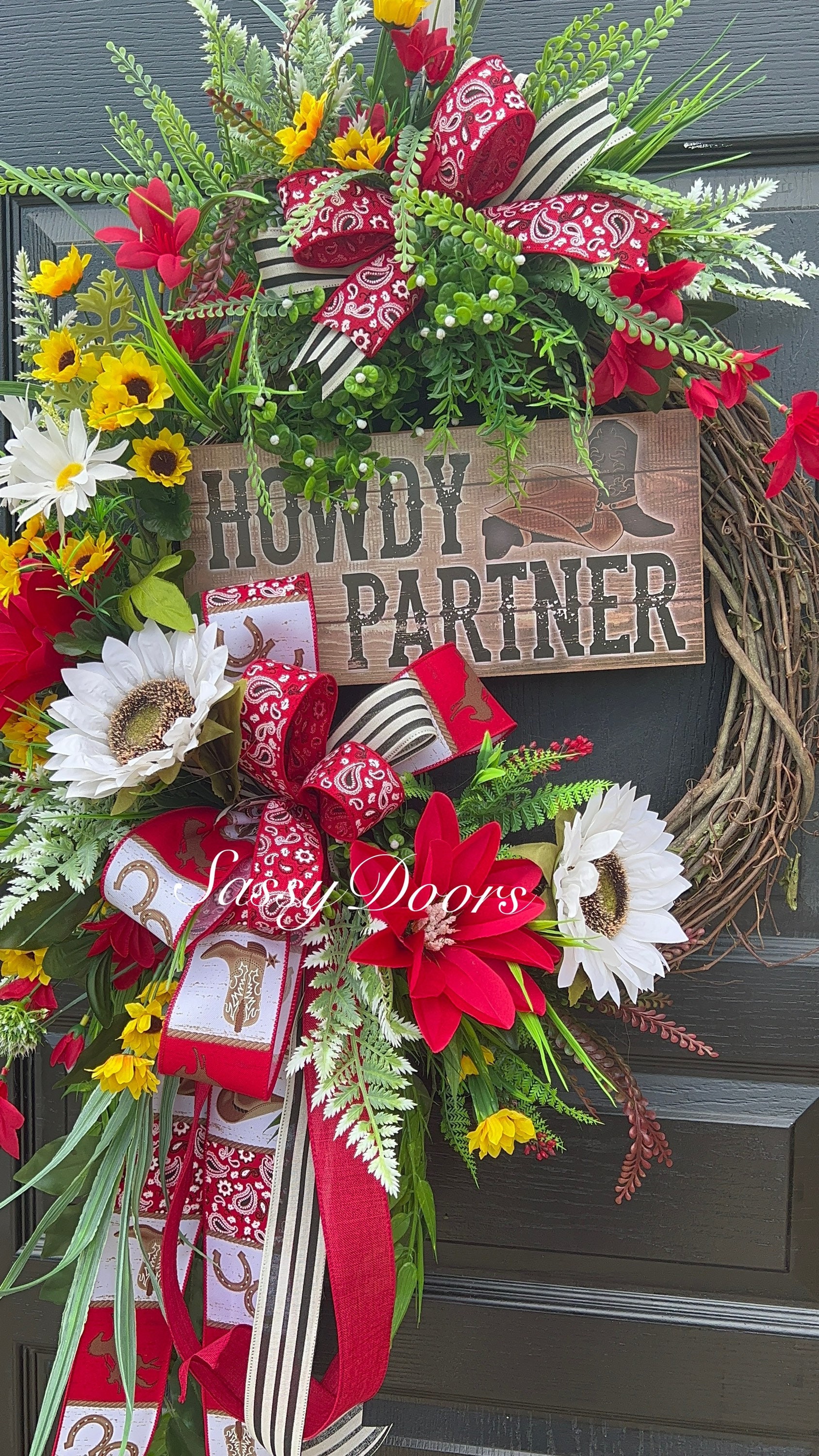 Western Wreath, Cowboy Boots Wreath, Country Wreath, Summer Wreath