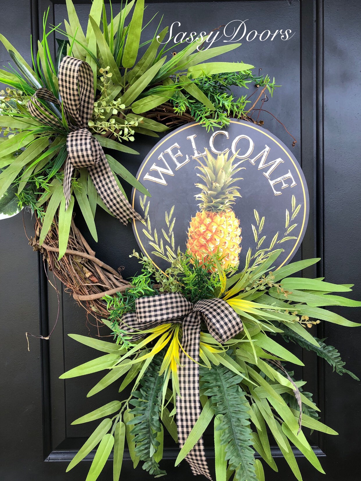 SpringWreath Summer Wreath Pineapple Wreath SassyDoors Wreath