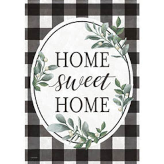 Last One! Home Sweet Home,  Double Sided Flag, House Flag , Welcome Flag, Buffalo Plaid Flag