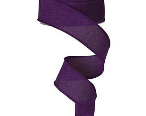 Eggplant Purple Ribbon, Wired Ribbon, Fall Eggplant Ribbon, 1.5 inch Ribbon