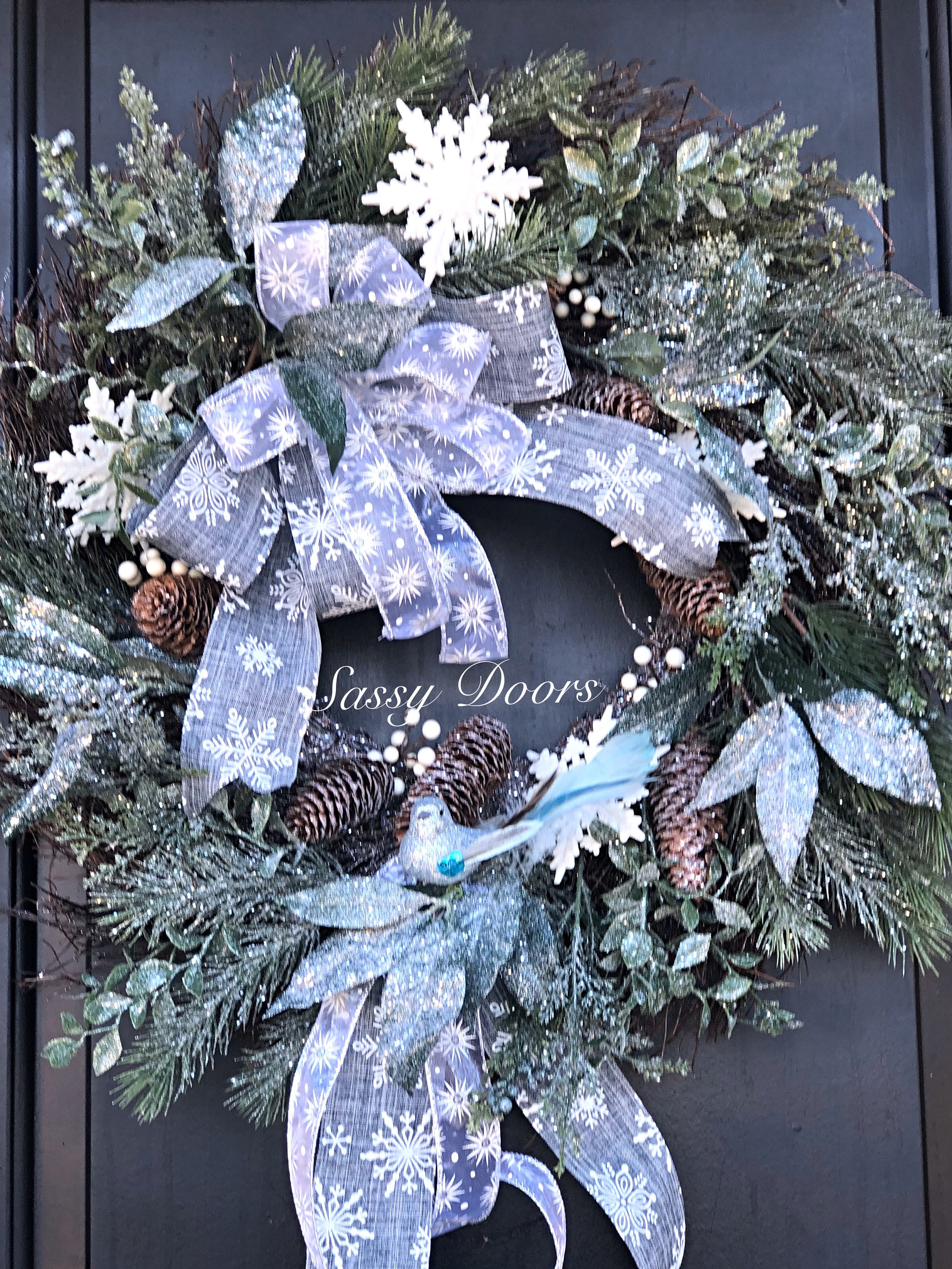 Winter Wreath, Winter Front Door Wreath, Winter Wreaths, Sassy Doors Wreath,