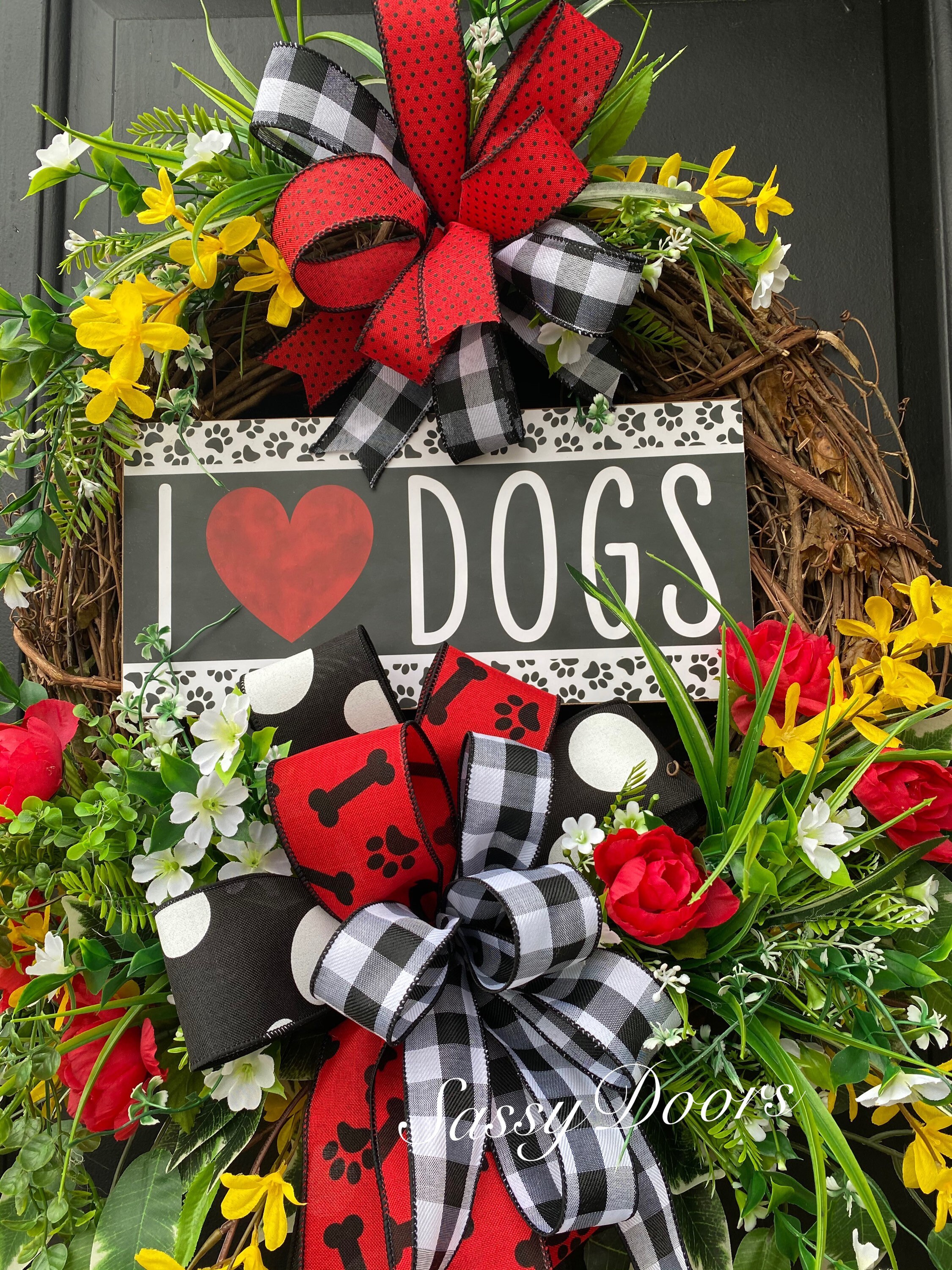 Everyday Wreath, Dog Rescue Wreath, Paw Print Wreath, Animal Lovers