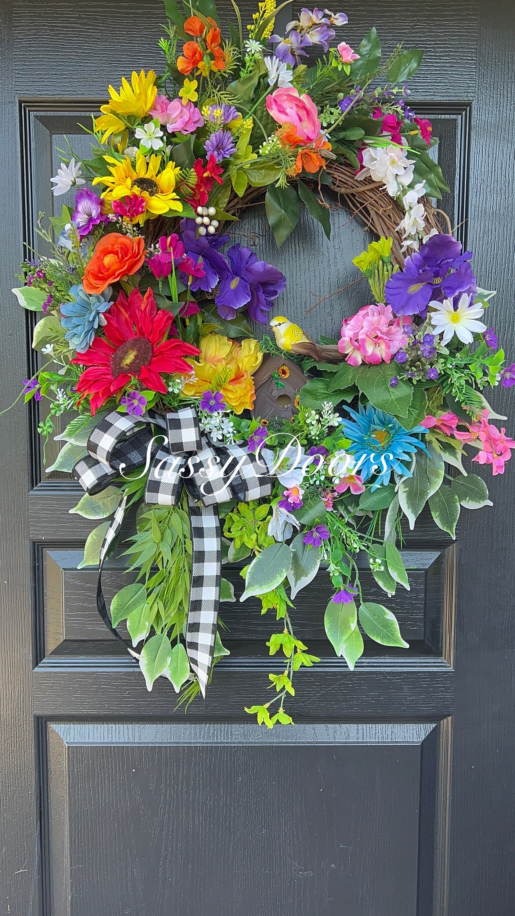 Spring And Summer Wreath, Everyday Wreath, Grapevine Wreath, Wreath ...