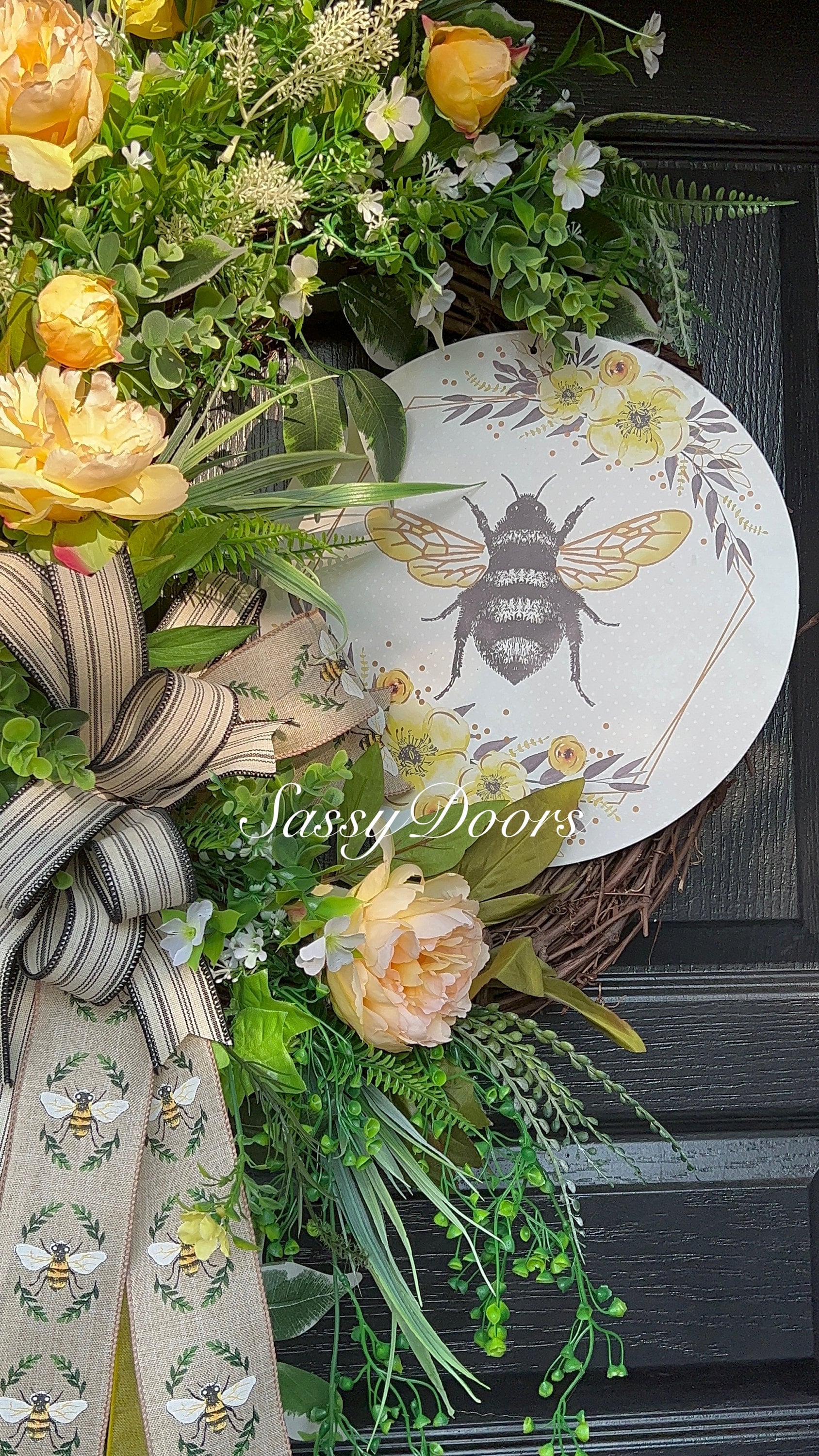 Bumble Bee Wreath, Summer Grapevine Wreath, Summer Wreath for Front ...