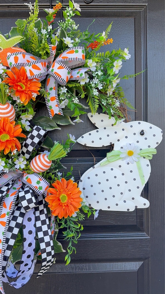 Easter Bunny Wreath, Pink Easter Wreath, Bunny Wreath, Spring Wreath,