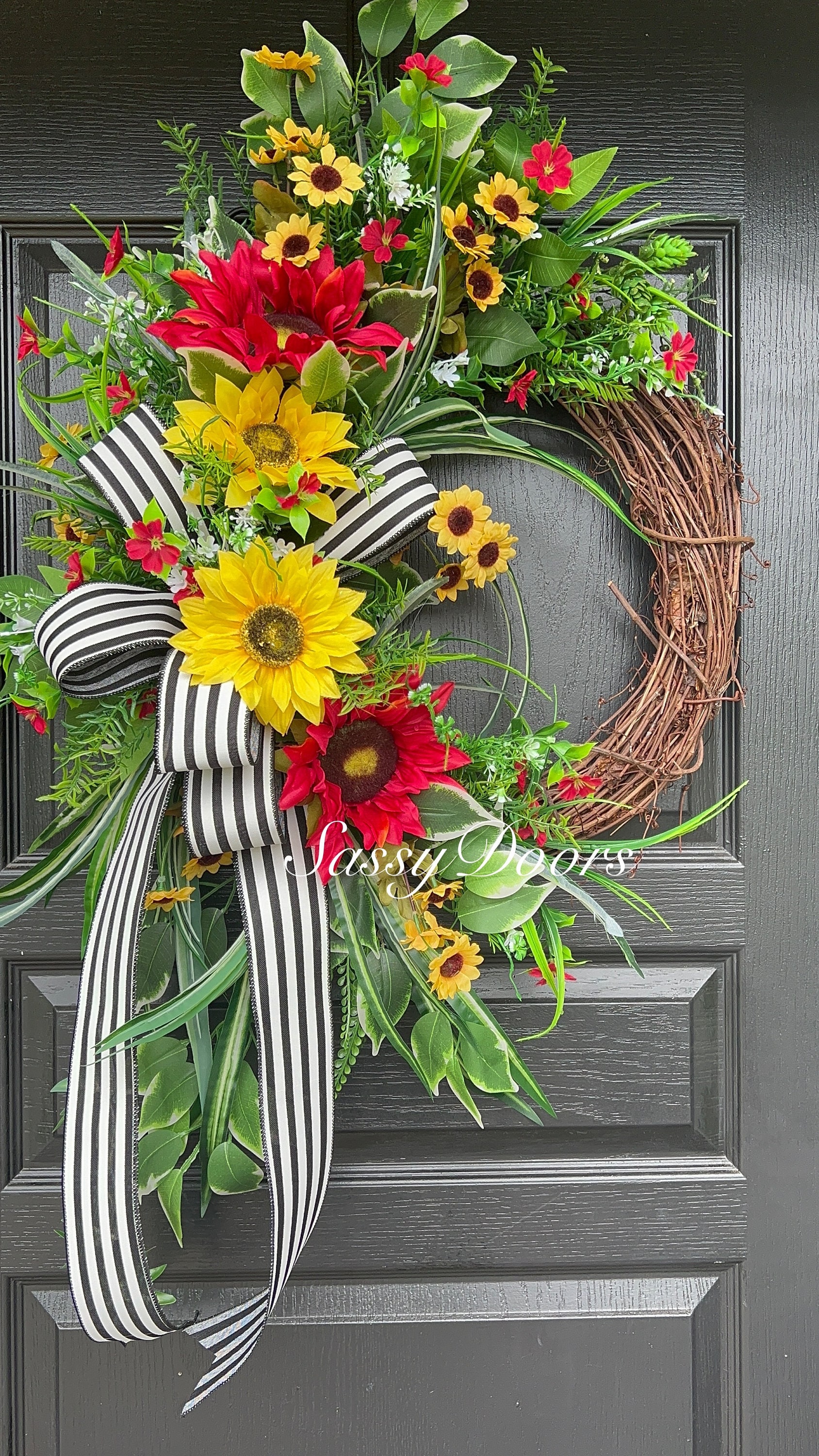 Sunflower Wreaths, Wreath With Sunflowers, Wreath For Front Door Sassy ...