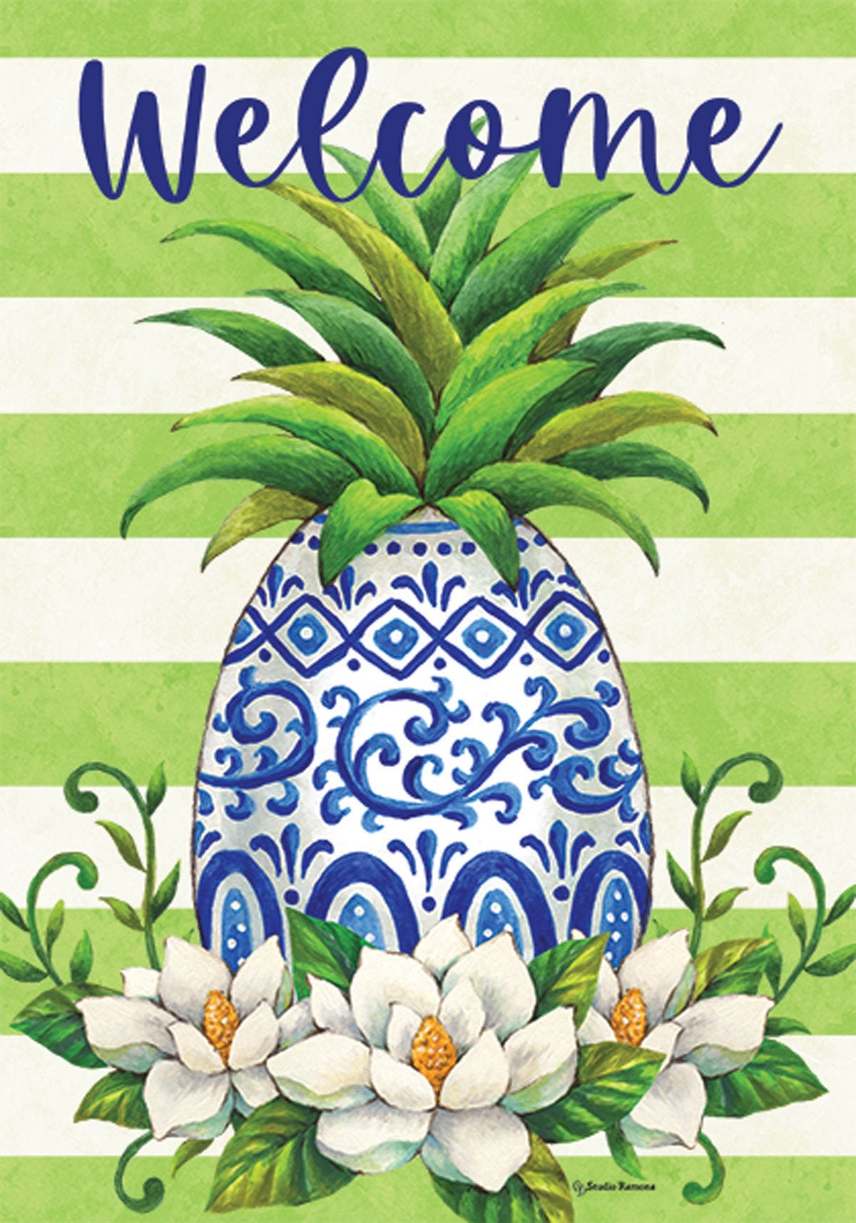 Last one! Pineapple & Magnolia Garden Flag, Summer Flag, Flag, Garden
