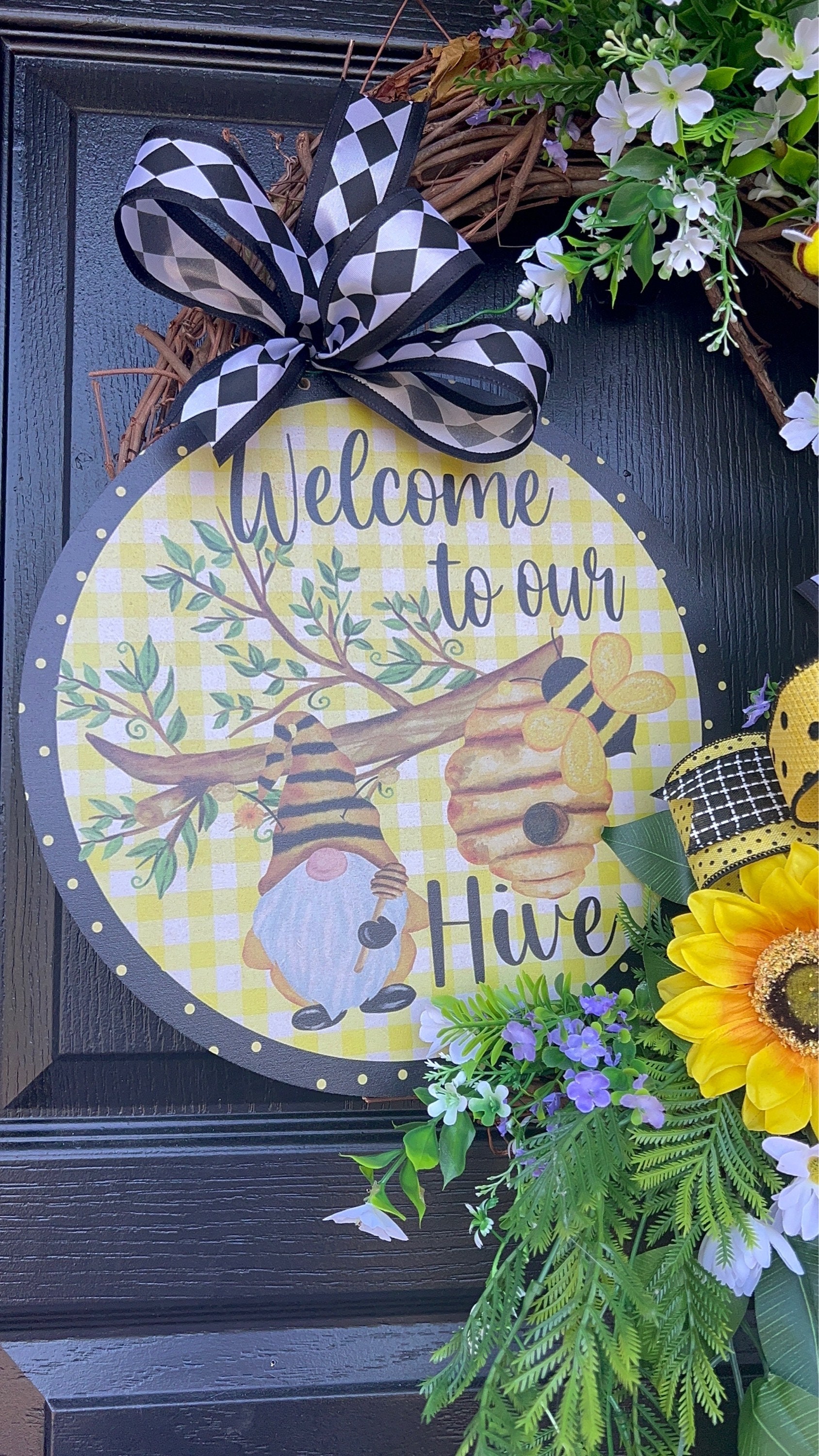 Bumble Bee Wreath, Summer Grapevine Wreath, Summer Wreath for Front ...