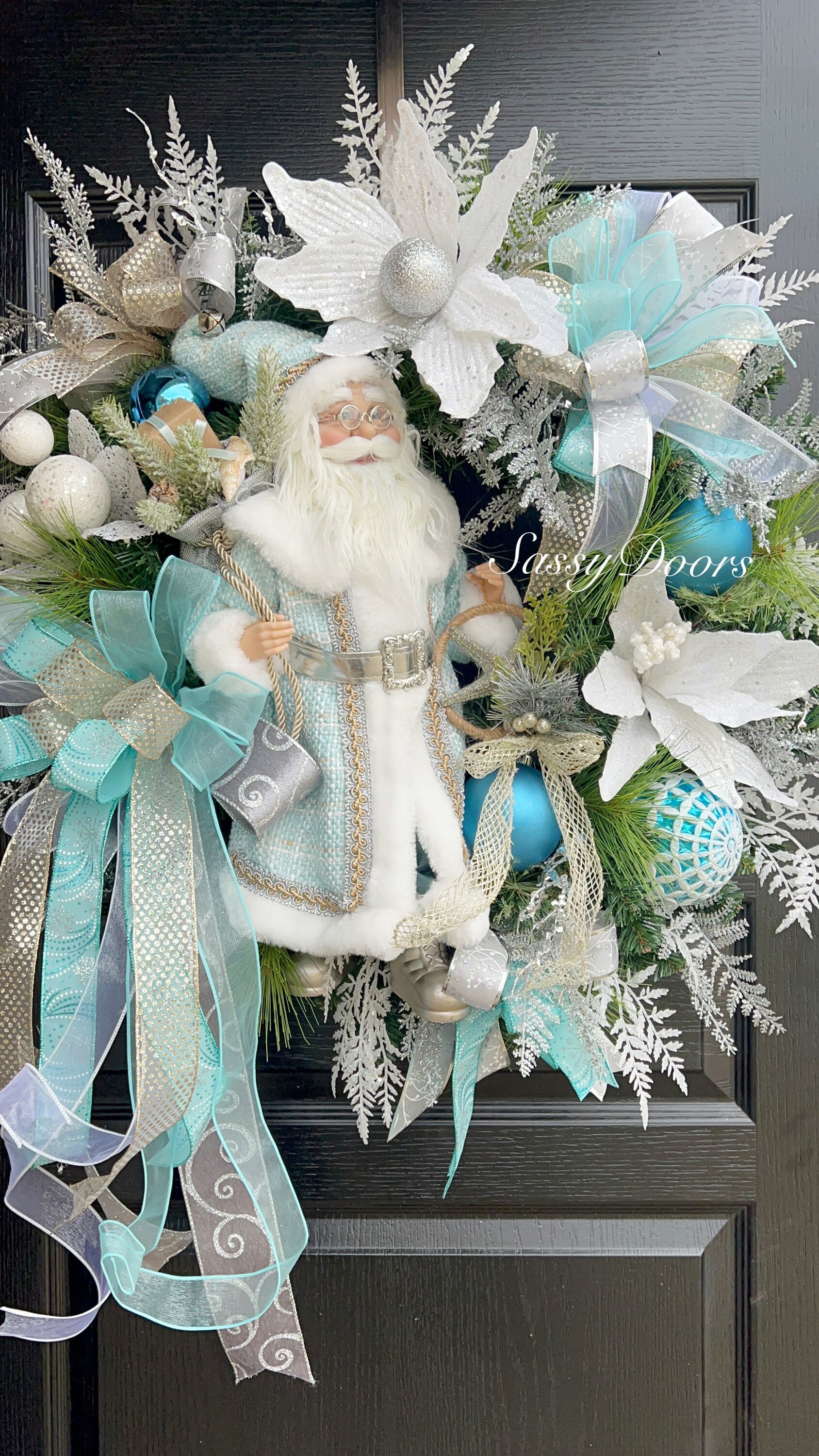 Coastal Christmas Wreath, Christmas Wreath, Santa Christmas ...