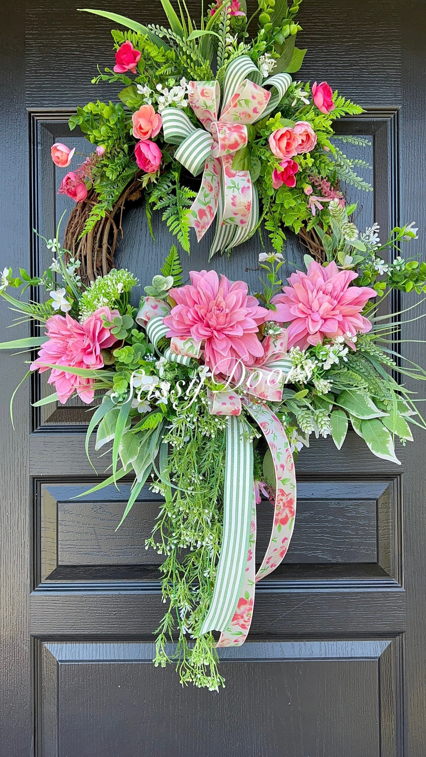 Spring And Summer Wreath- Mother’s Day Wreath, Welcome Wreath-Spring ...