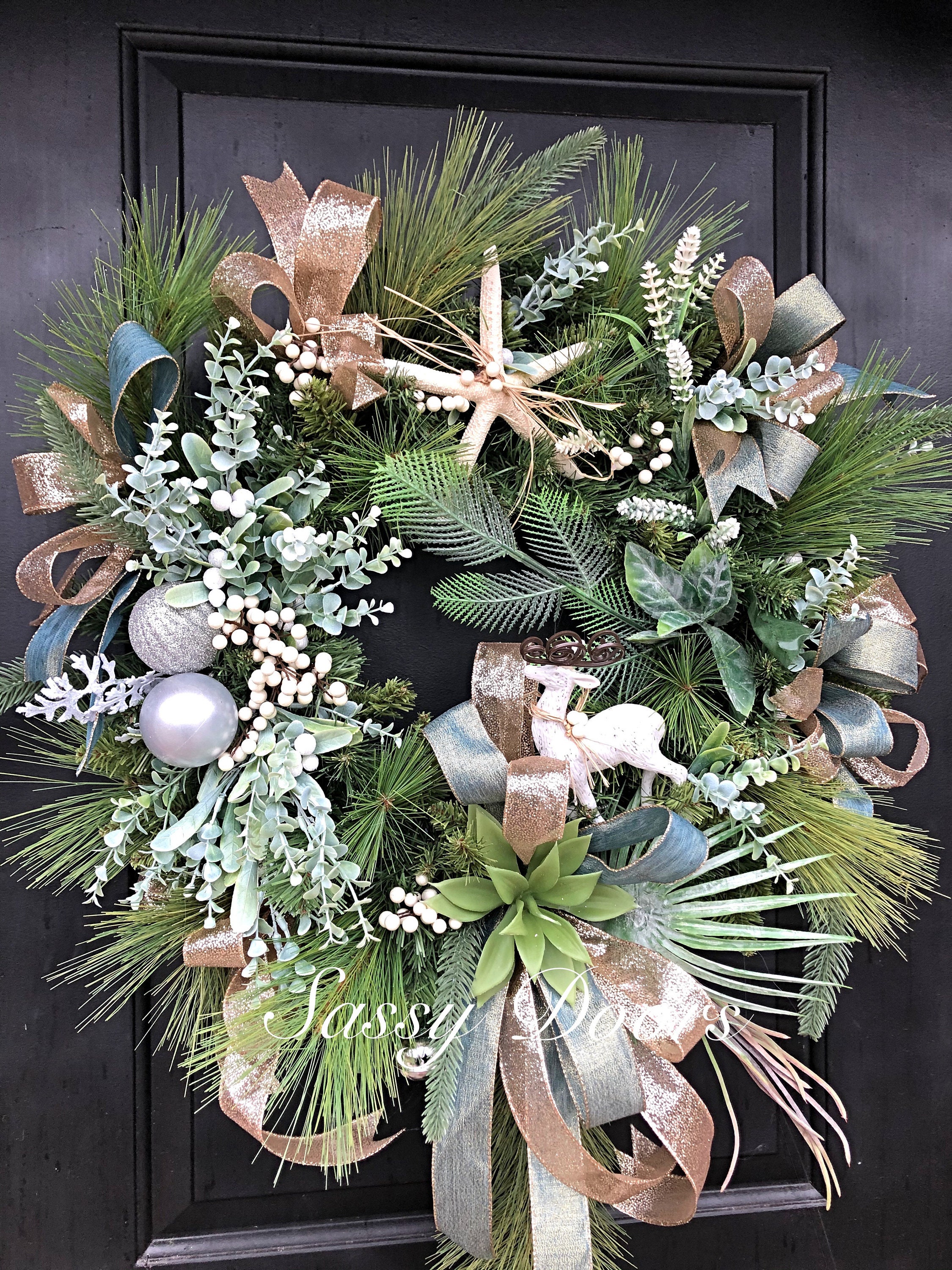Beach Wreath, Beach Christmas Wreath, Coastal Christmas Wreath