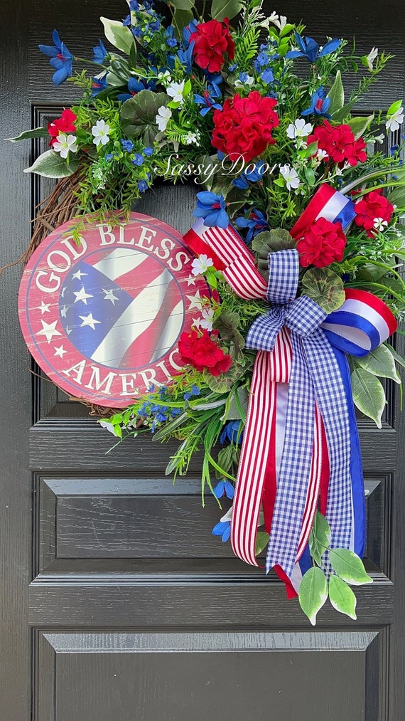Patriotic Wreath,  Military Wreath , Memorial Day Wreath, July 4th Wreath, Americana Wreath, American Pride Wreath, Veterans Day Wreath,