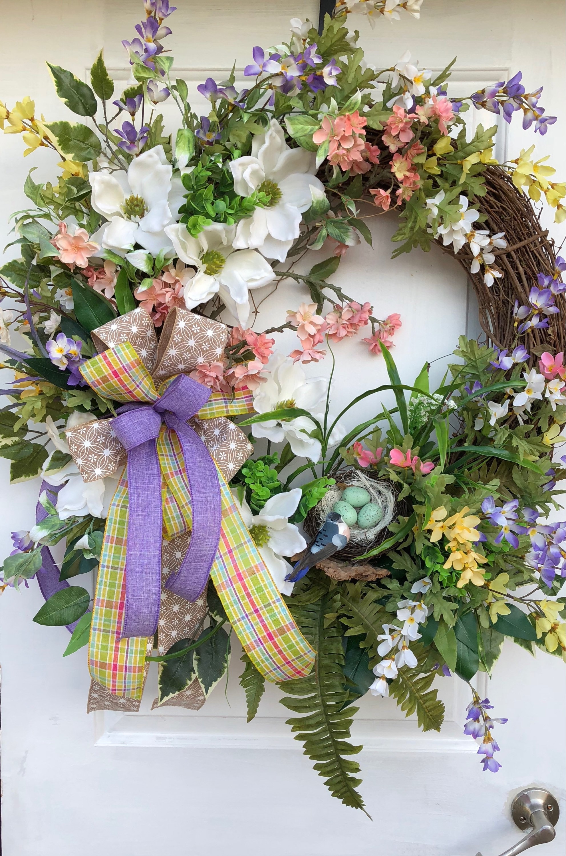 Spring Wreath, Grapevine Wreath, Magnolia Wreath, Sassy Doors Wreath