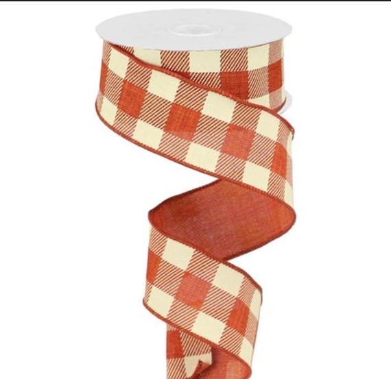 Buffalo Plaid Wired Ribbon, 1 1/2 Inch Ribbon, Fall Plaid Print, 10 Yard Ribbon, Wreath Bow Ribbon, Fall Ribbon, Craft Ribbon, Plaid Ribbon