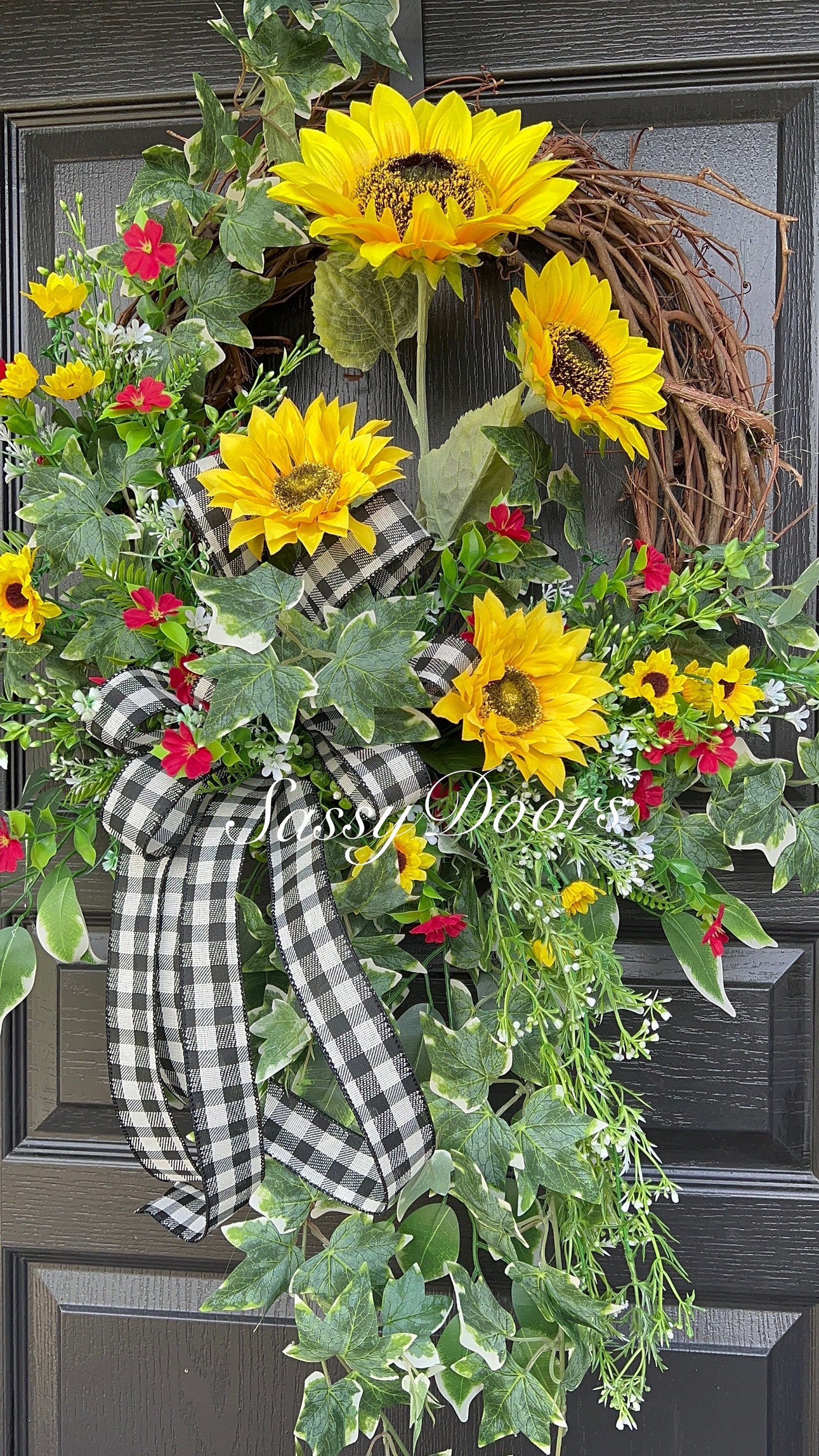 Sunflower Wreaths, Wreath With Sunflowers, Summer Wreath, Front Door ...