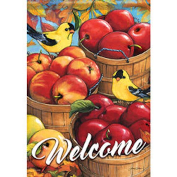 Apple Garden Flag- Farmhouse Flag, Birds Garden Flag, Welcome Garden  Flag, Double Sided Flag