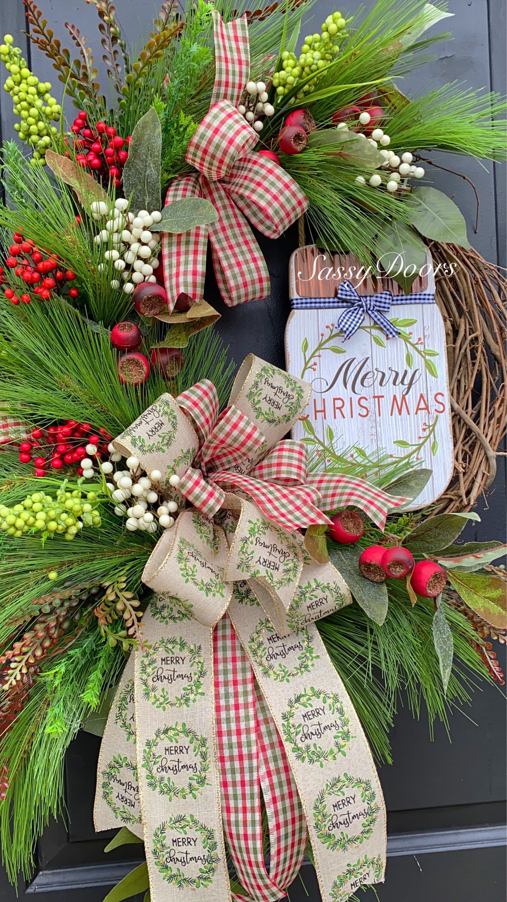 Woodland Christmas Wreath Farmhouse Christmas Wreath Christmas Wreath 