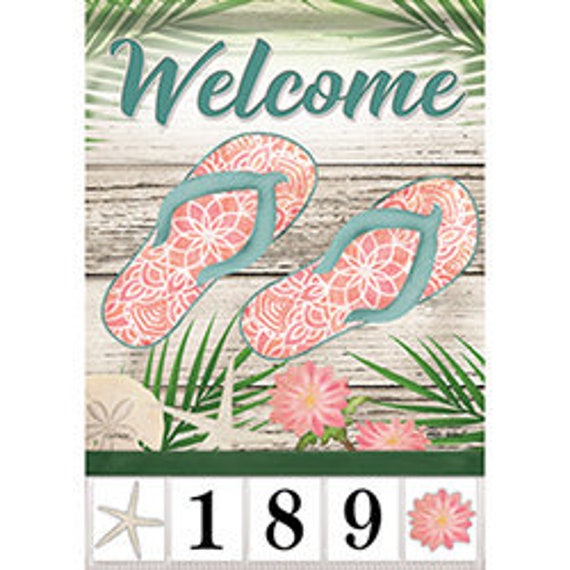 Address Flag, Beach Flag, Garden Flag,Flip Flop Flag,  Customizable Flag, Address Garden Flag