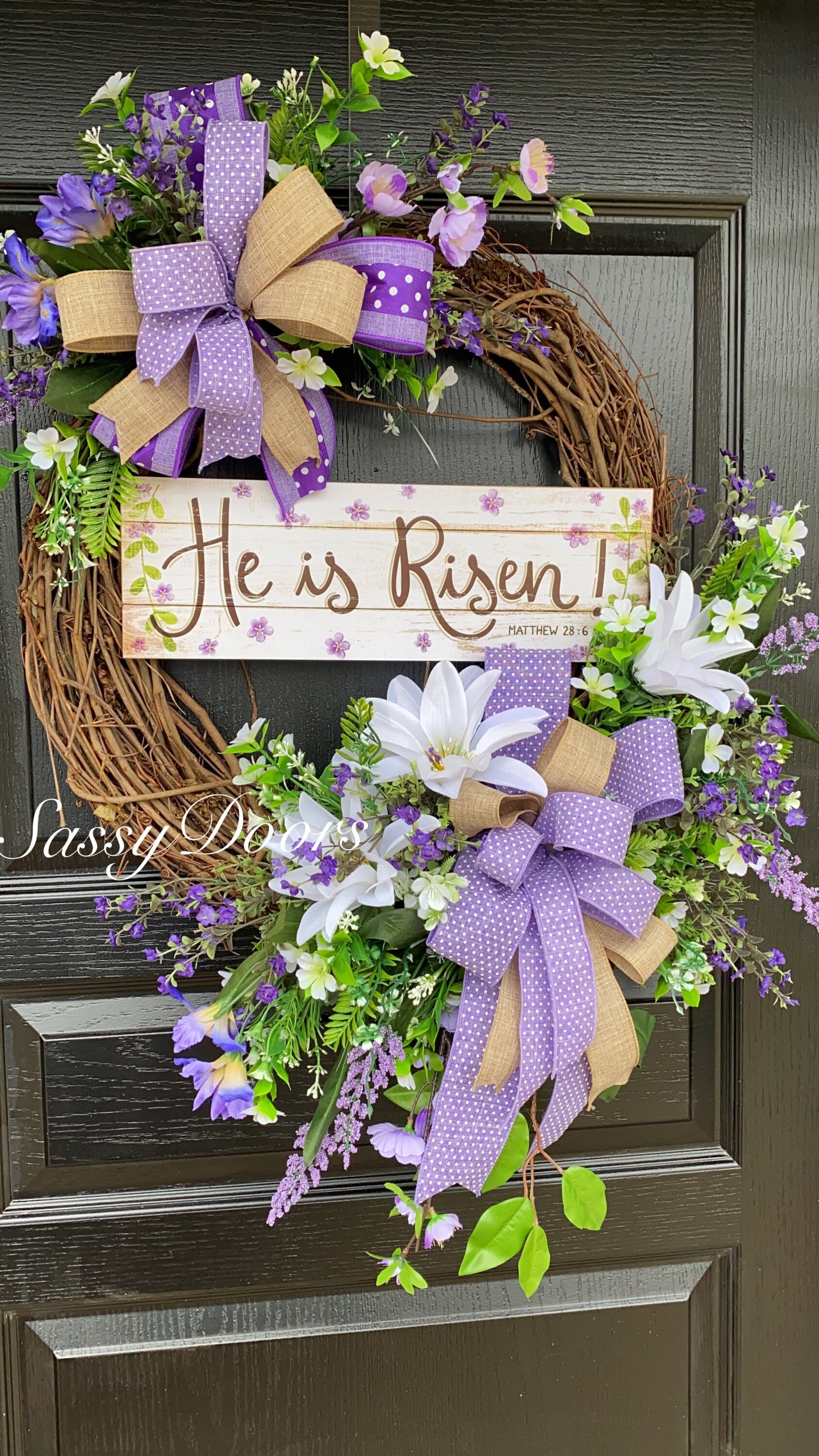 Easter Wreath, Spring Wreath, Religious Wreath, He Is Risen Wreath ...