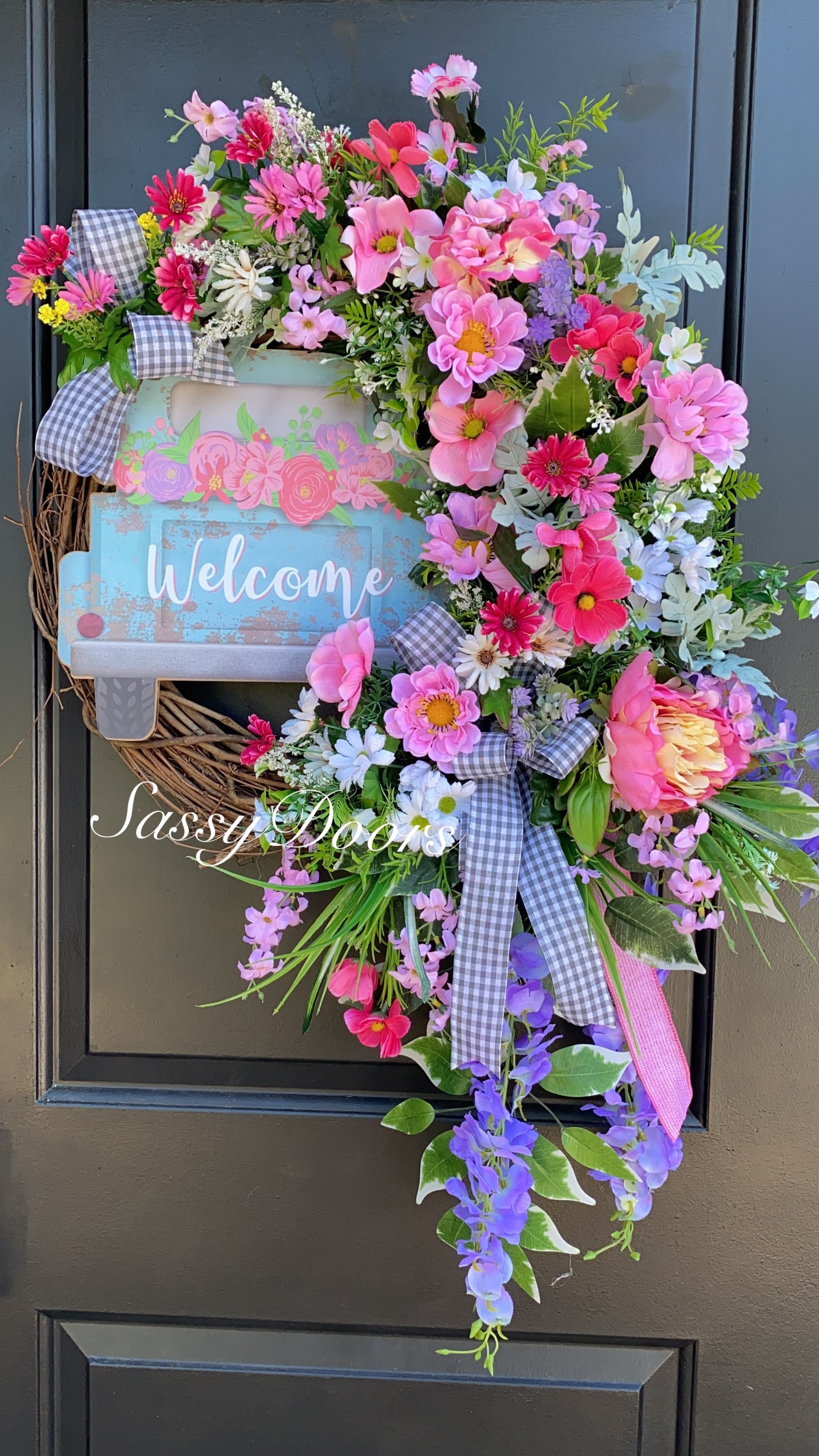 Spring And Summer Door Wreath, Daisy Wreath, Mother’s Day Wreath, Sassy
