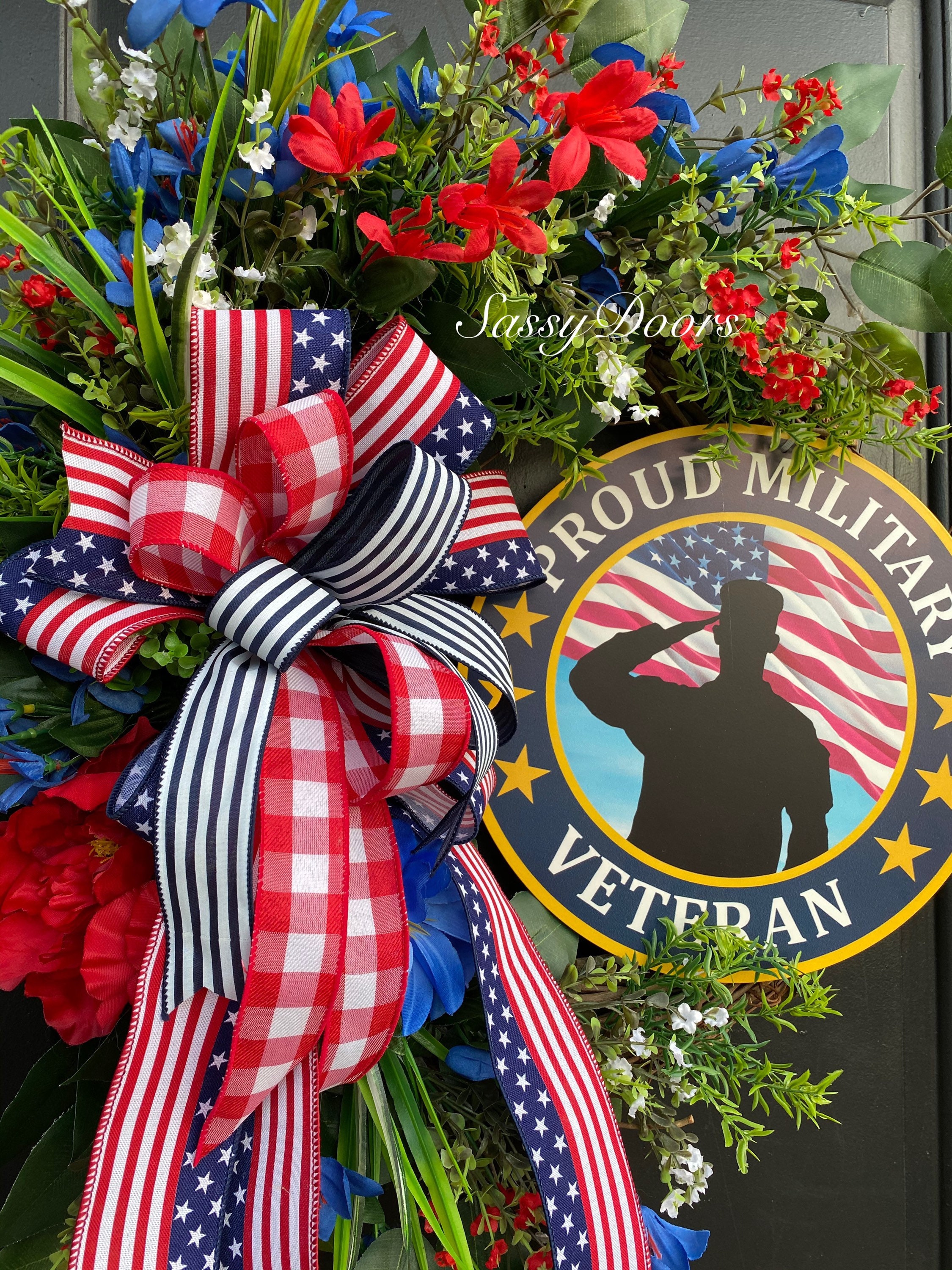 Military Veterans Wreath, Patriotic Wreath, Memorial Day Wreath
