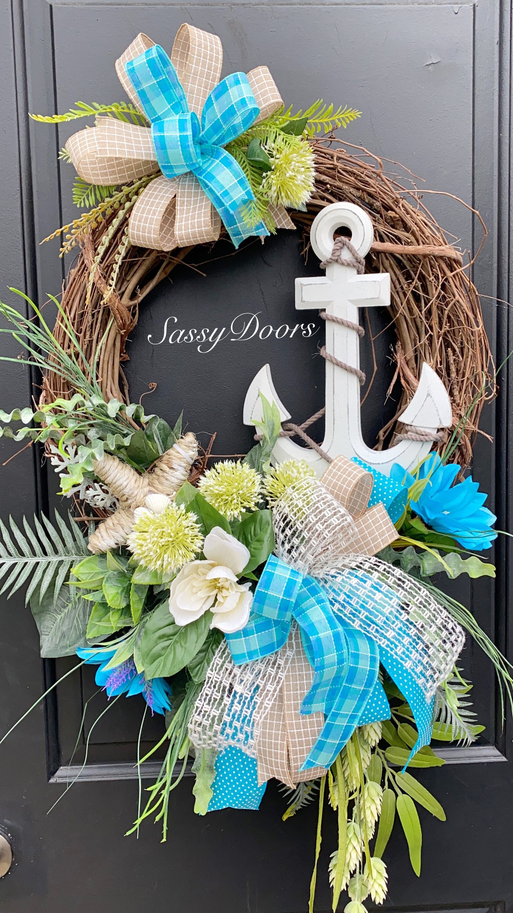 Beach Wreath, Nautical Wreath, Summer Wreath, Coastal Wreath, Front