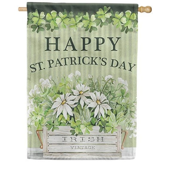 St. Patrick's Day House Flag, Double Sided Flag, Shamrock House Flag, House Accent Flag,