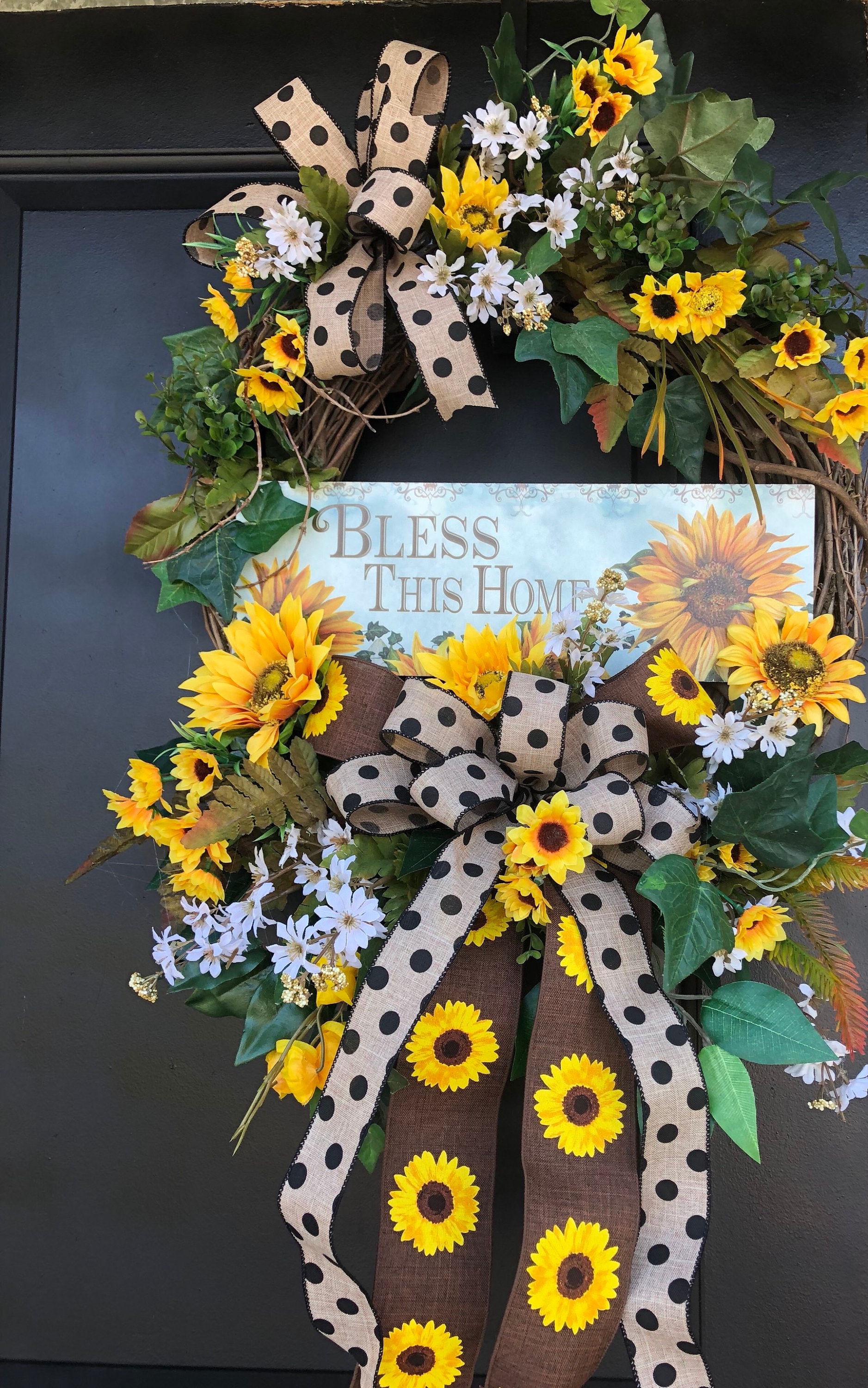 Sunflower Wreaths, Bless this Home Wreath,Summer Wreath, Summer ...
