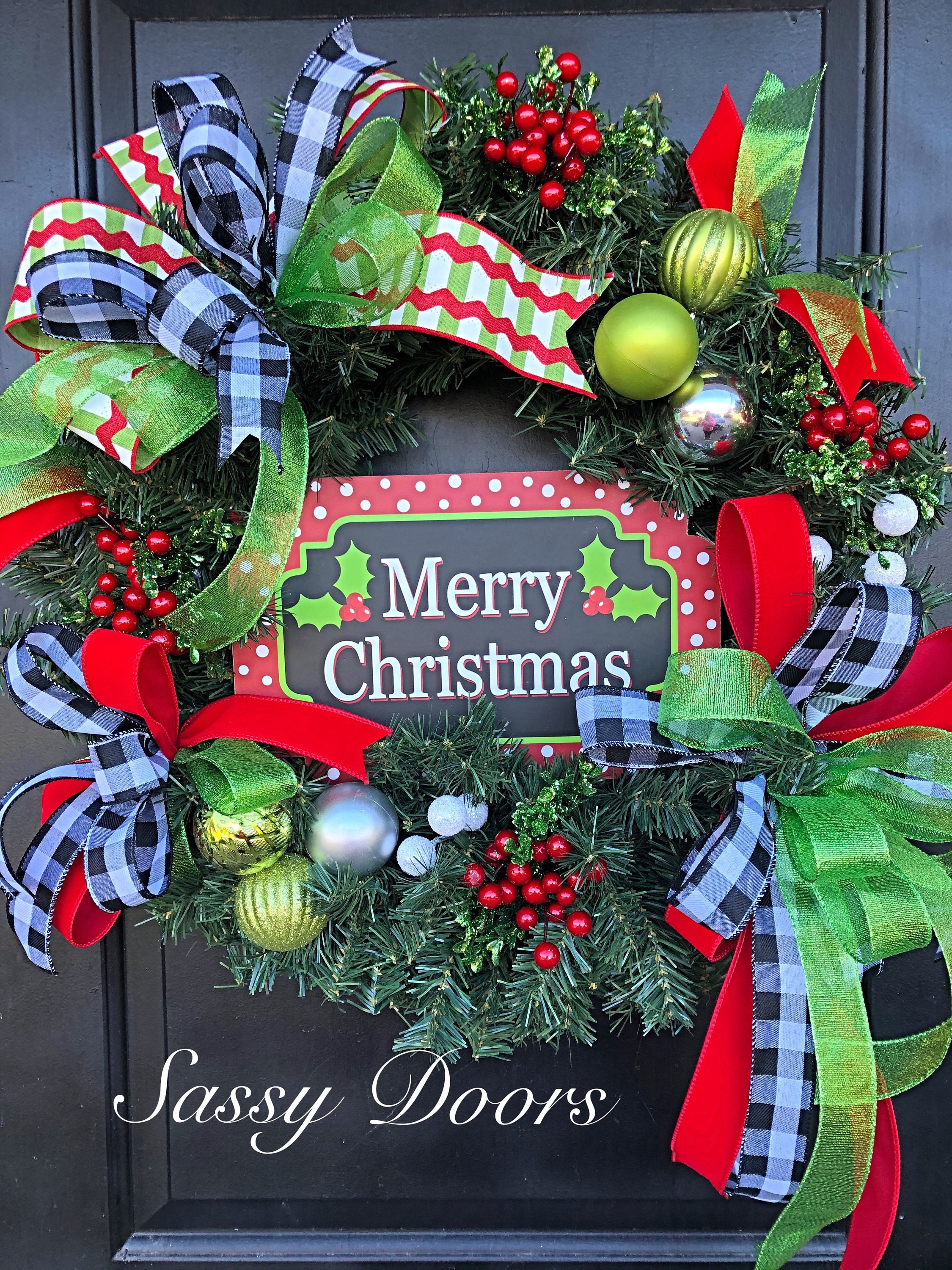 Christmas Wreath, Rustic Christmas Wreath, Traditional Christmas Wreath