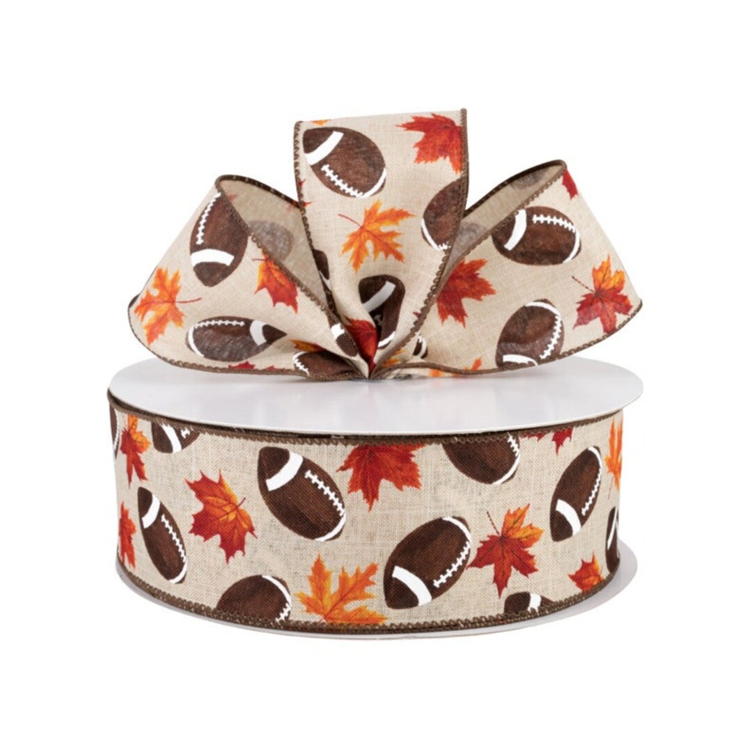 Football Ribbon, Fall Football Ribbon, 2 1/2 Inch Ribbon, Cut Ribbon Etsy