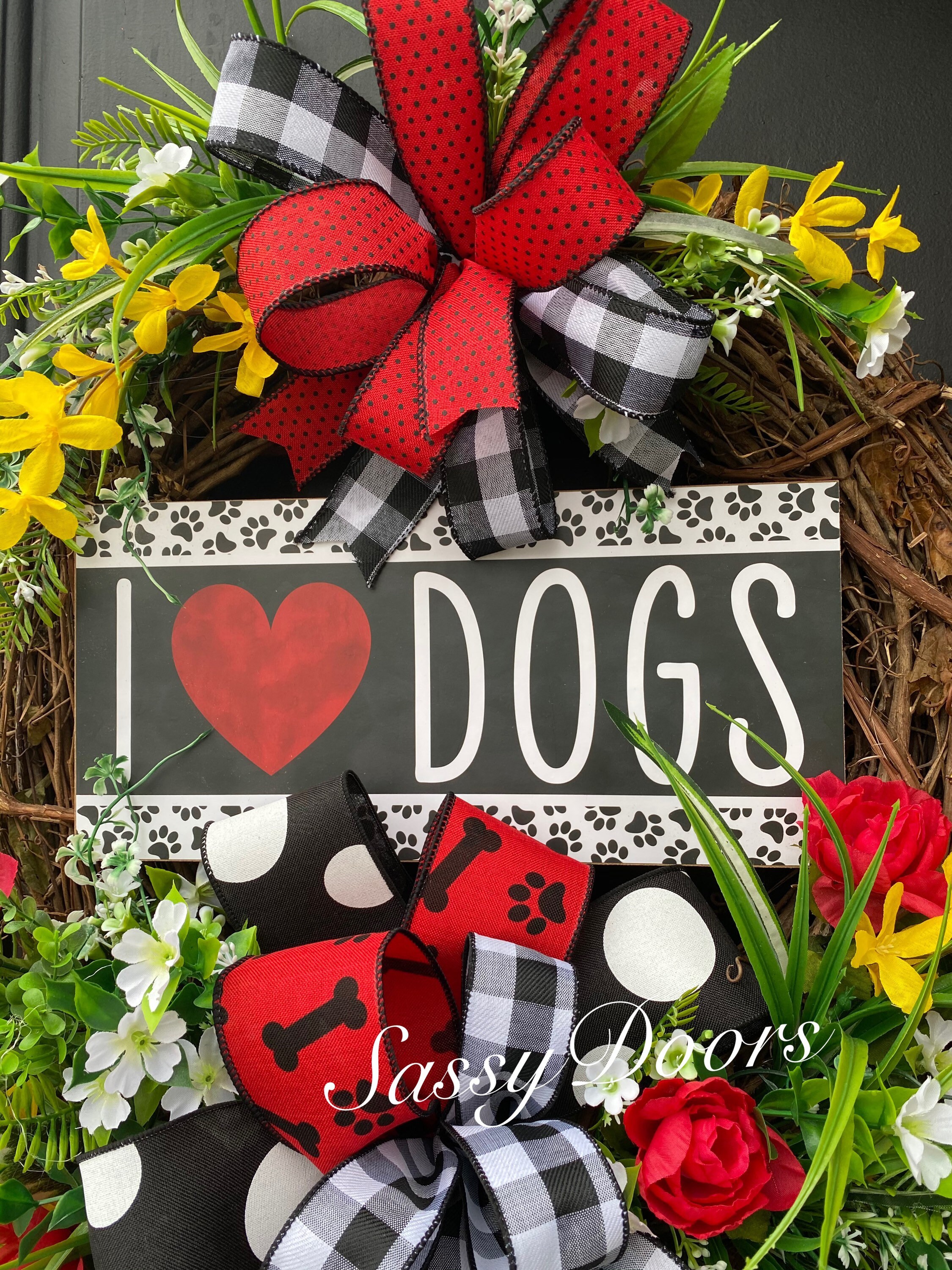 Everyday Wreath, Dog Rescue Wreath, Paw Print Wreath, Animal Lovers