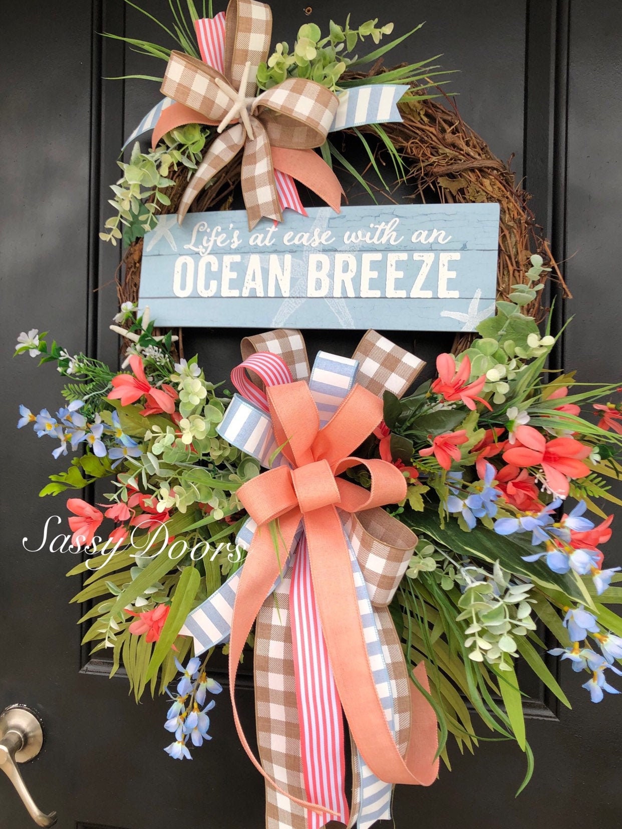 Summer Wreath, Beach Wreath, Wreath, Summer Front Door Wreath, Coastal Wreath, Front