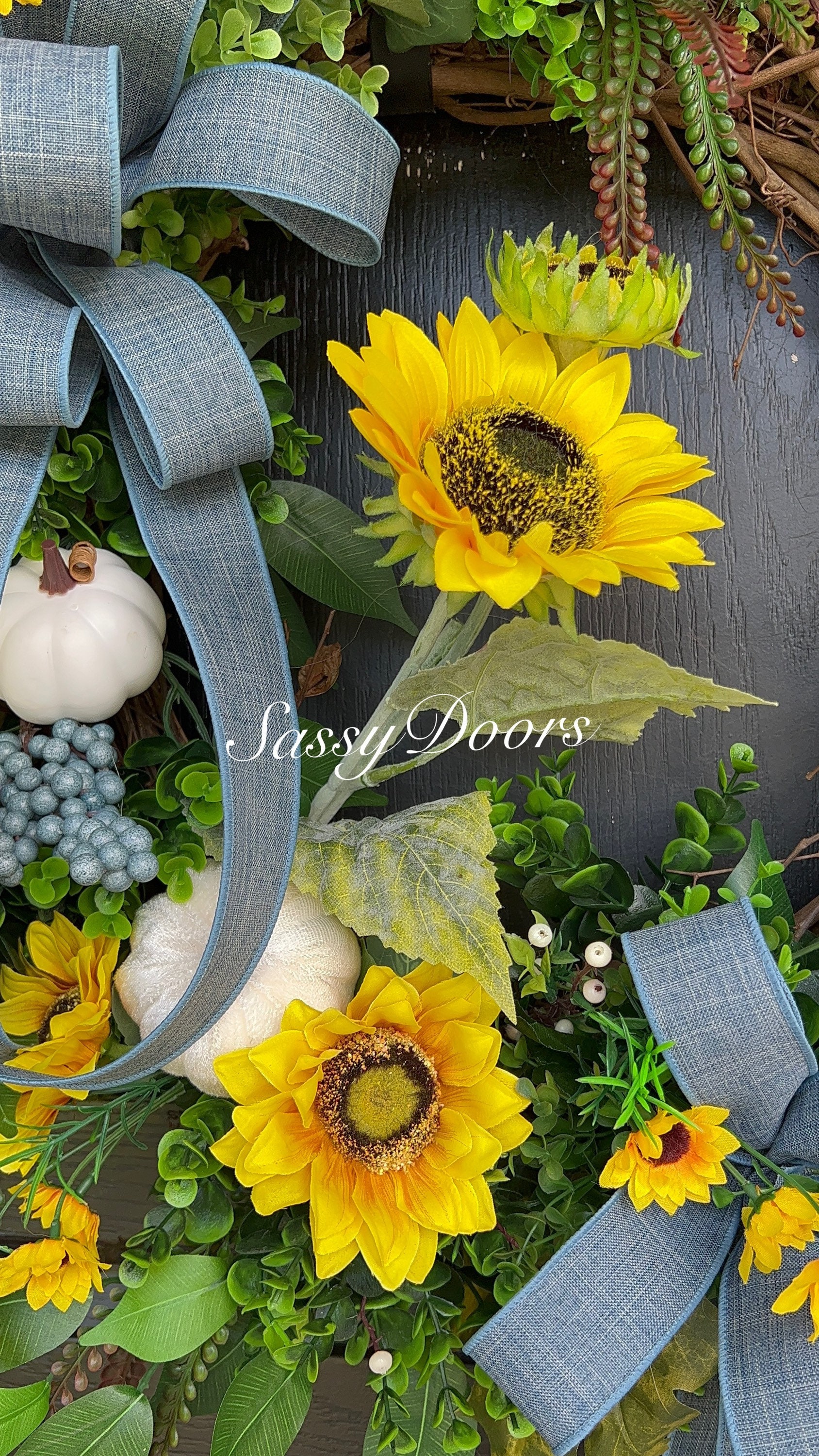 Sunflower Wreaths, Wreath With Sunflowers, Fall Front Door Wreath ...