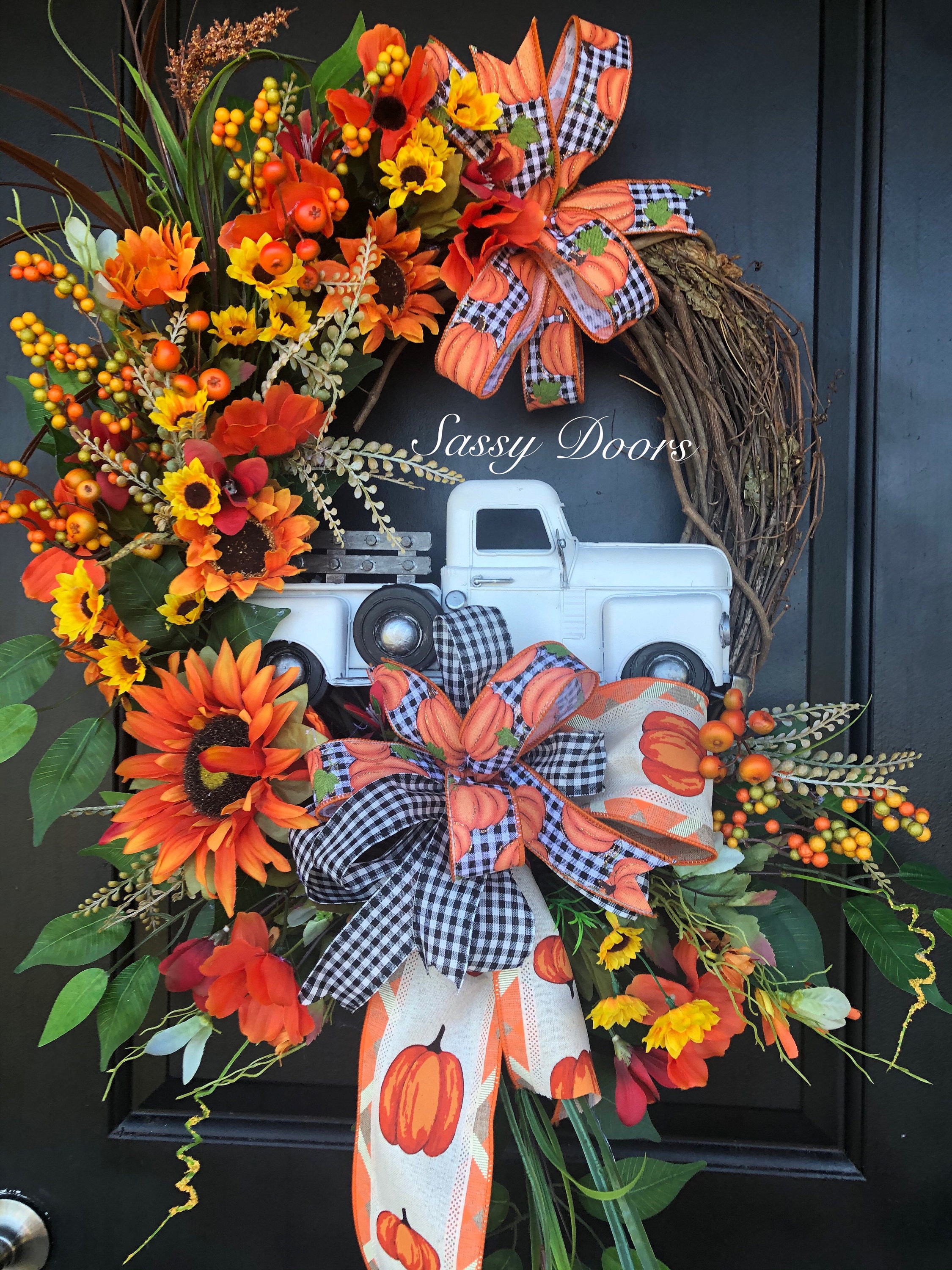 Fall Truck Wreath Truck Wreath Farmhouse Truck Wreath Wreath With