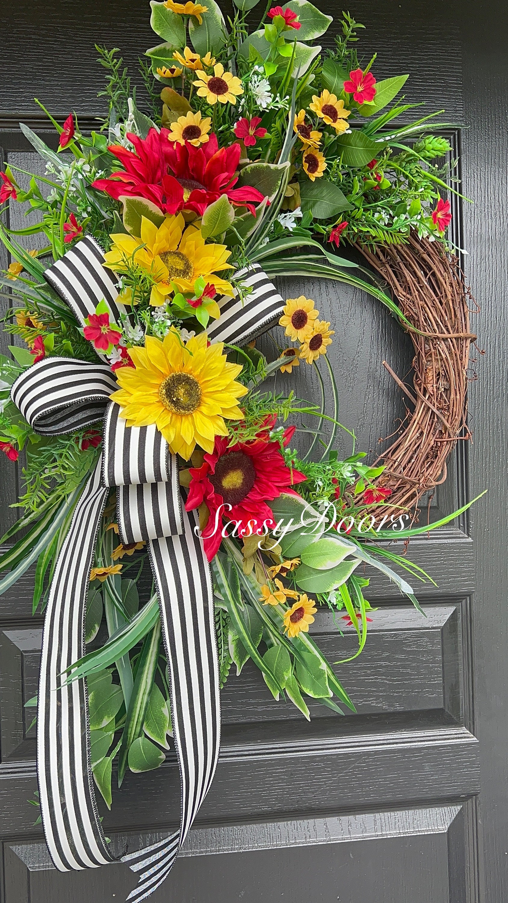 Sunflower Wreaths, Wreath With Sunflowers, Wreath For Front Door Sassy ...