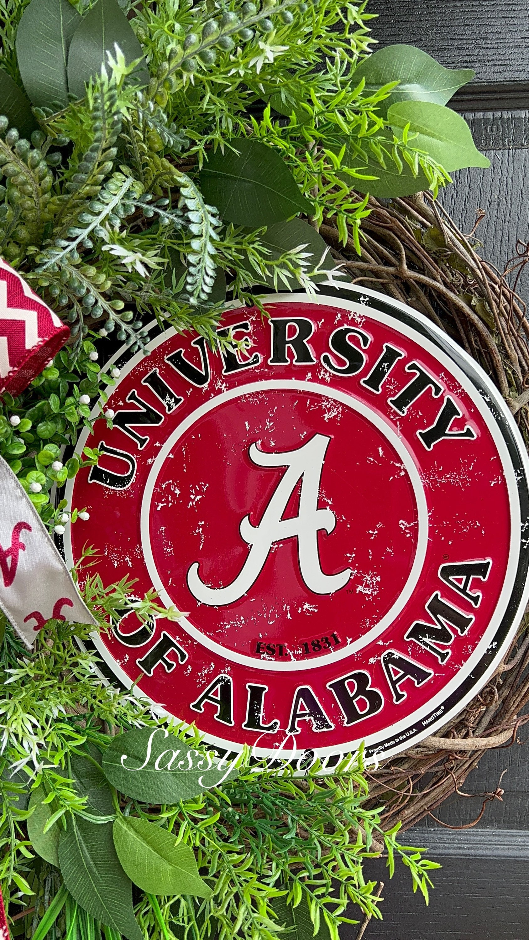 Sports Wreath, University Wreath, College Wreath, Alabama Fan Gift
