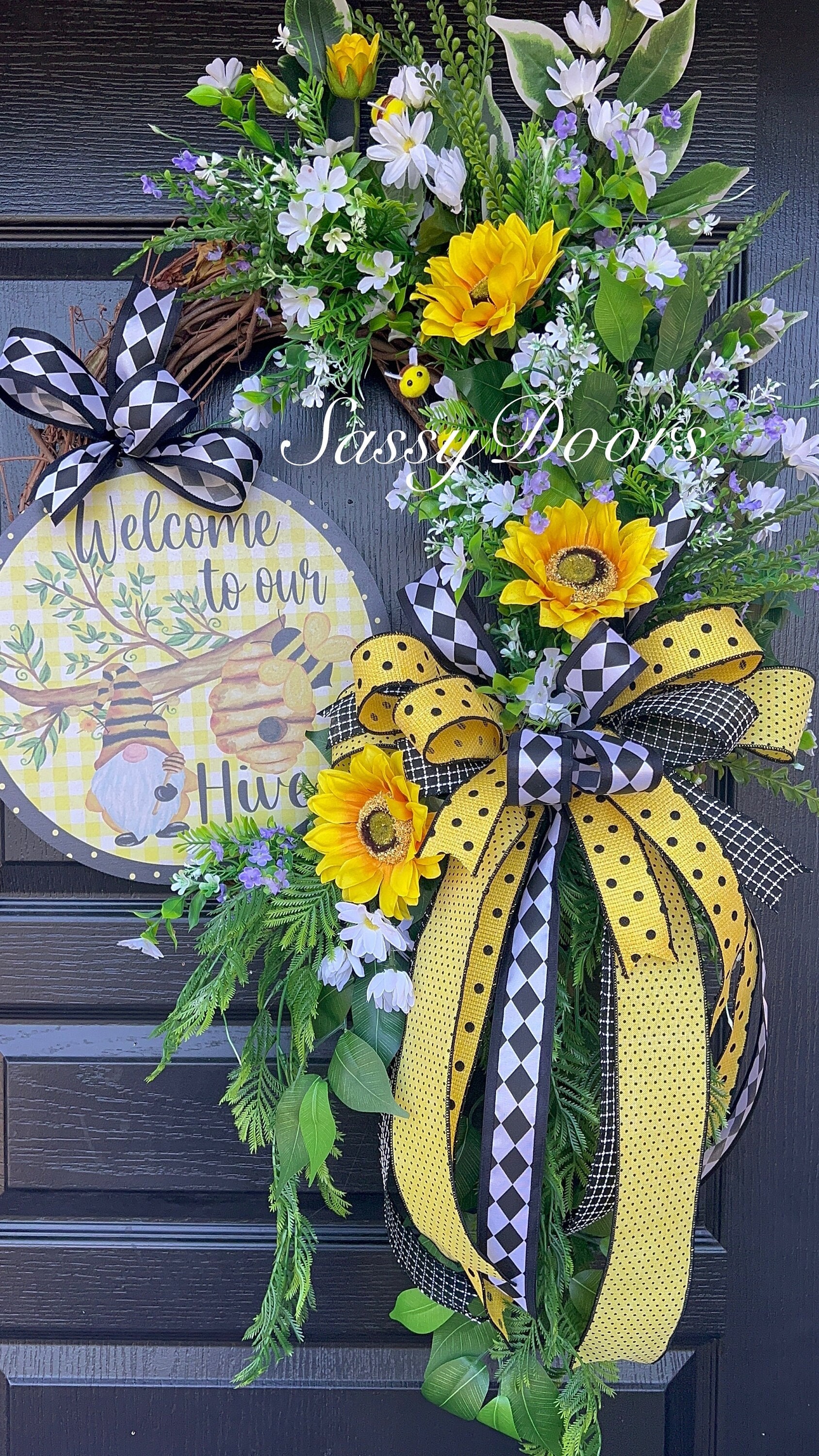 Bumble Bee Wreath, Summer Grapevine Wreath, Summer Wreath for Front ...