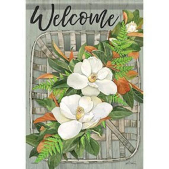 Southern Magnolias flag, Welcome Garden Flag, Flag With magnolias, Double Sided Garden Flag, Farmhouse Welcome Flag