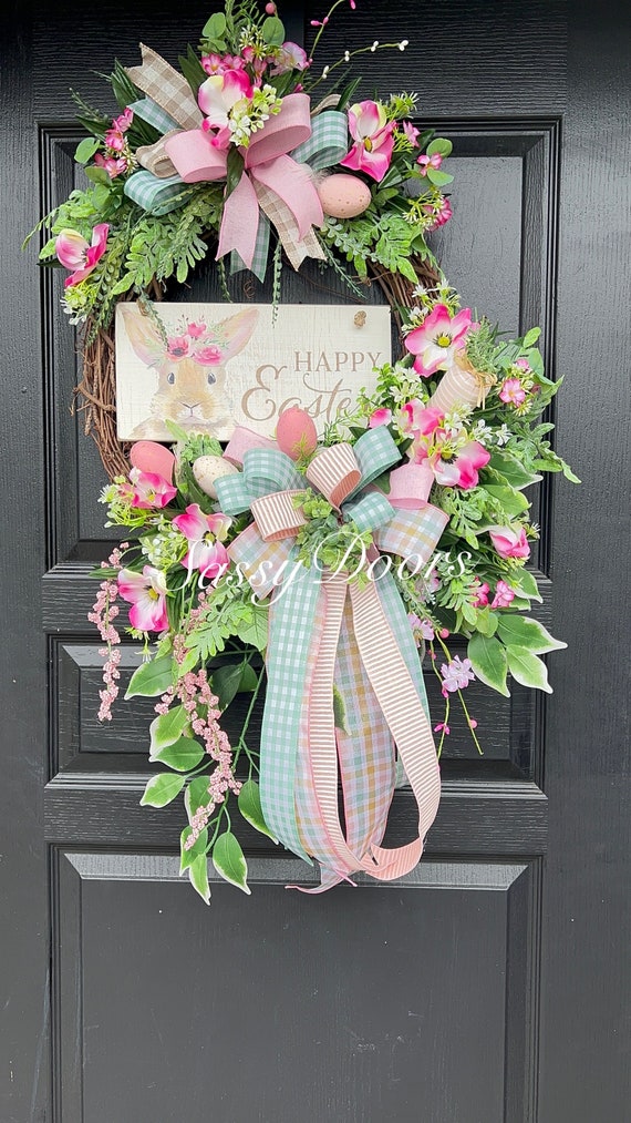 Easter Wreaths, Easter Grapevine Wreath, Spring Wreath, Sassy Doors Wreath, Easter Bunny Wreath