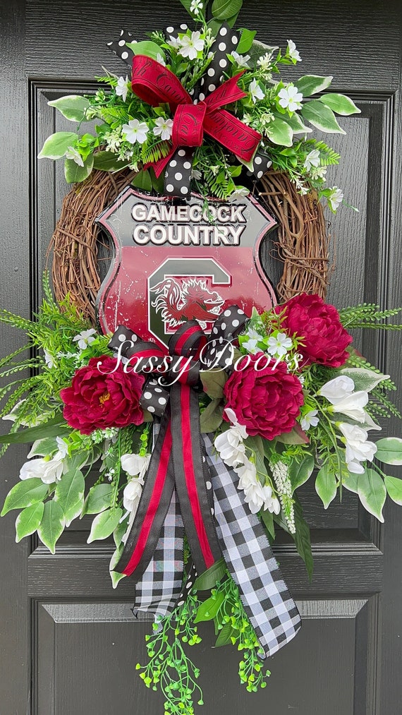 South Carolina Wreath- South Carolina College Wreath- Sports Wreath- University Wreath-SassyDoors Wreath, Gamecocks Wreath