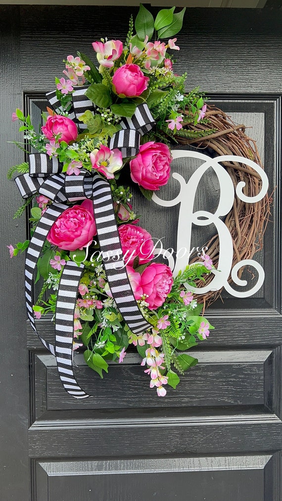 Spring Wreath, Spring Door Wreath, Pink Peonies Wreath, Sassy Doors Wreath