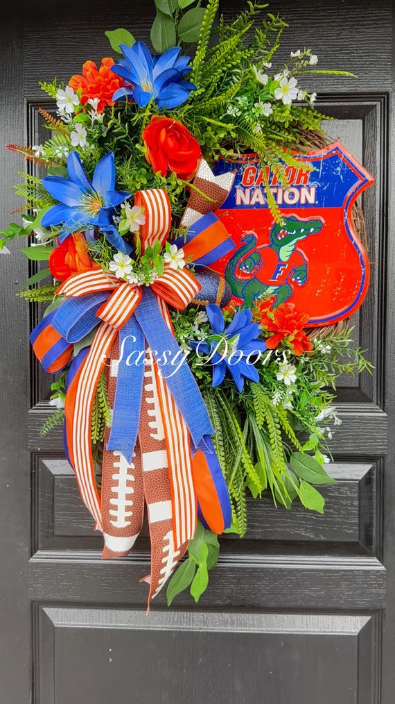 College Alumni Wreath, Florida Gators Wreath, -  Football Sports College Wreath- - College Wreath- Sports Wreath, Front Door Wreath