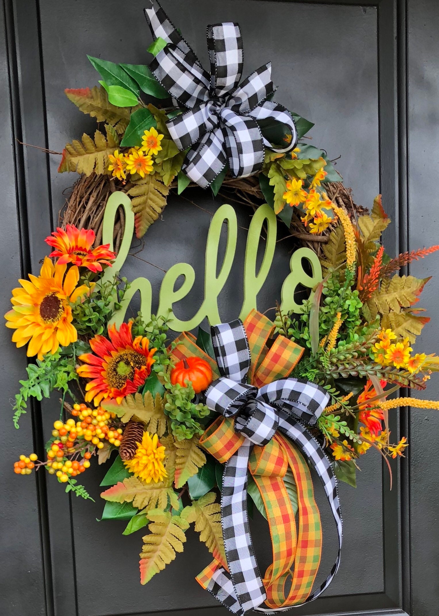 Fall Door Wreath Sunflower Wreath Fall Pumpkin Wreath Hello Wreath fall-door-wreath-sunflower-wreath-fall-pumpkin-wreath-hello-wreath