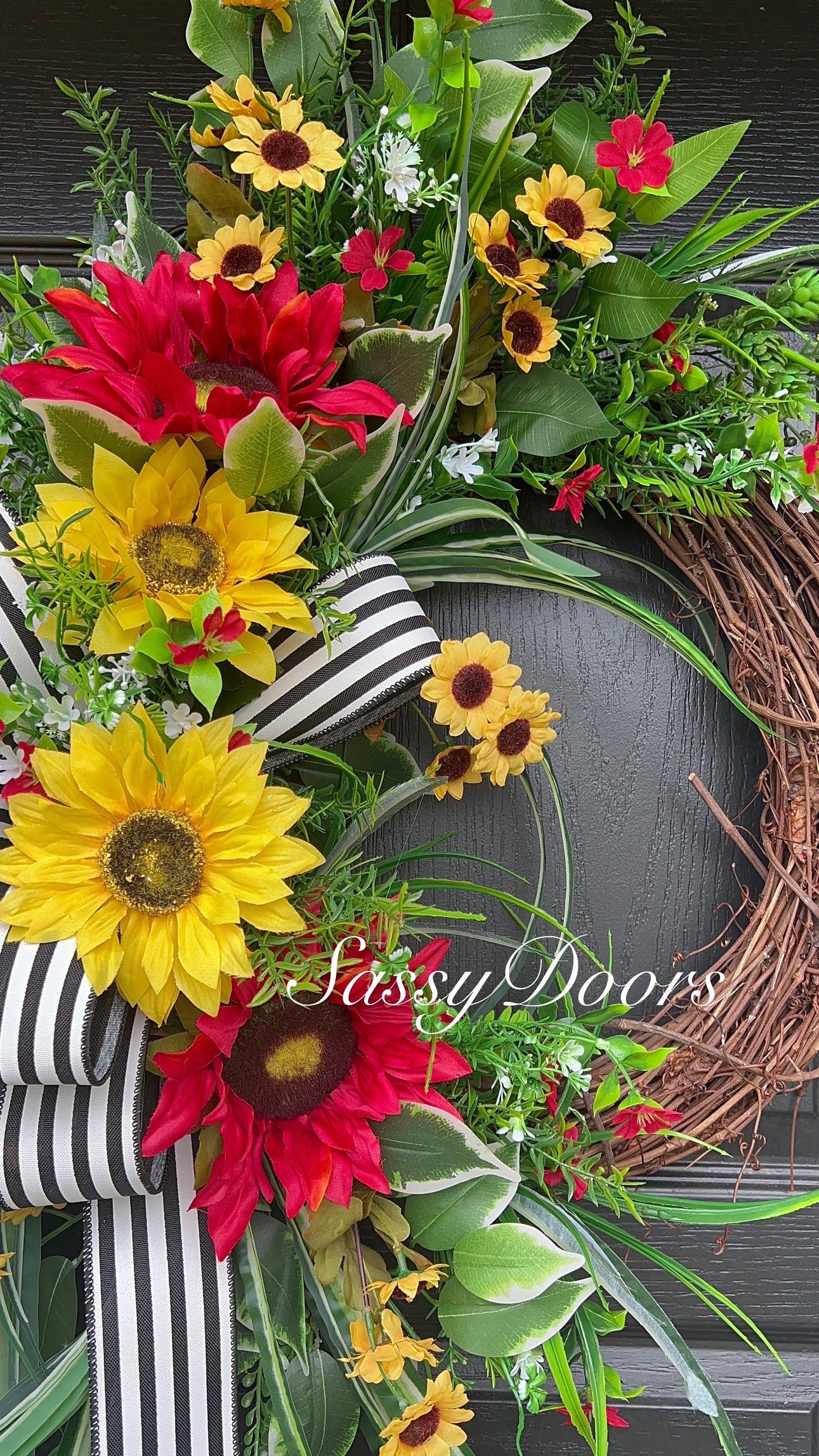 Sunflower Wreaths, Wreath With Sunflowers, Wreath For Front Door Sassy ...