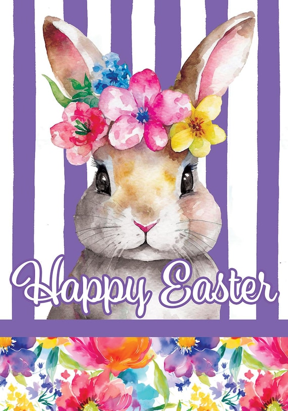 Easter Bunny House Flag, Double Sided Easter Flag, Easter Bunny Flag