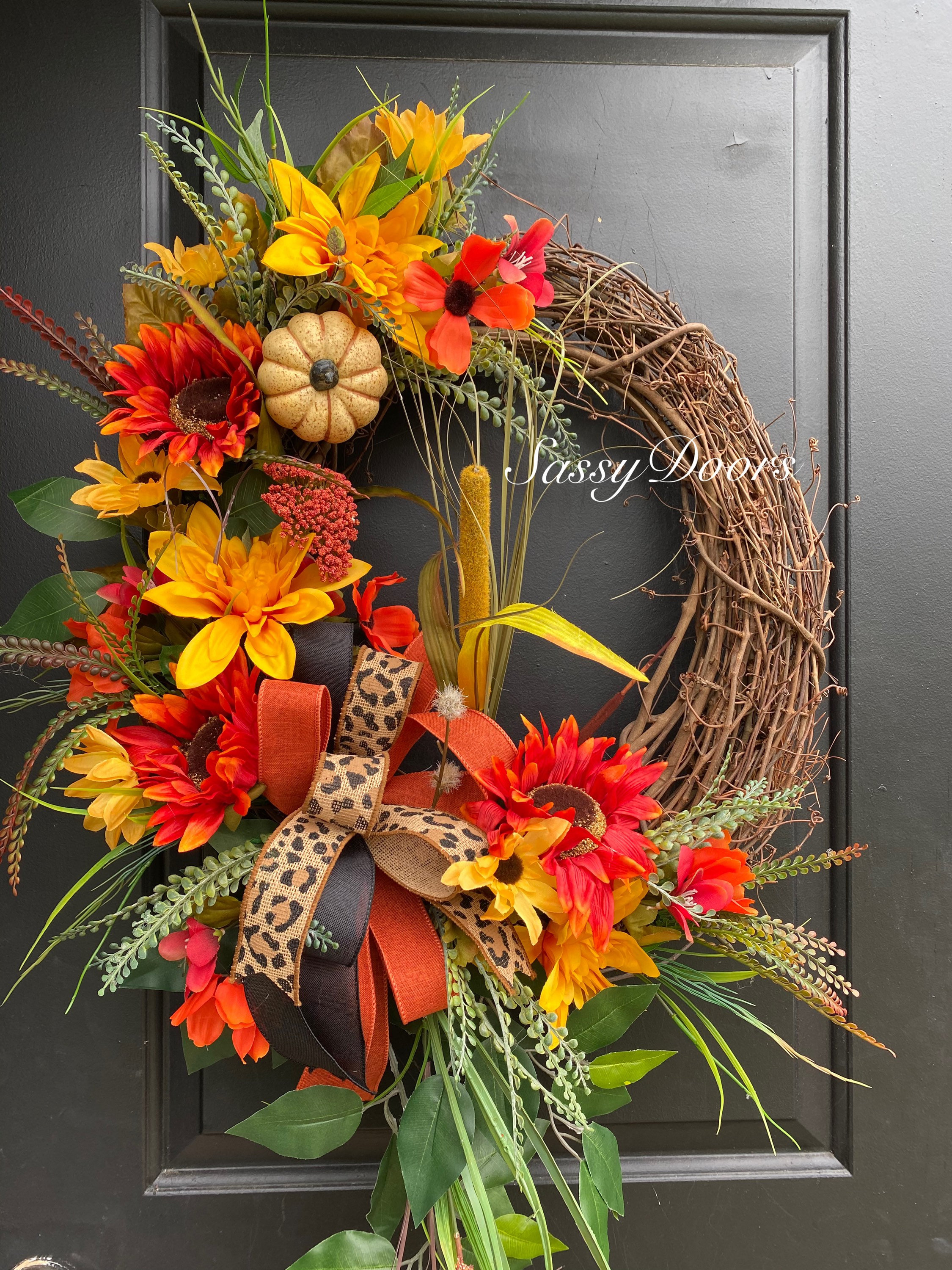 Fall Wreath Autumn Wreath, Front Door Wreath, Fall Pumpkin Wreath